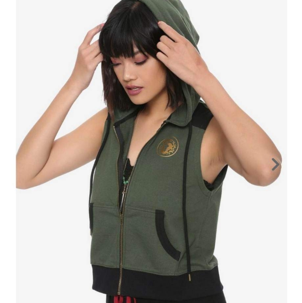 NEW Disney Mulan Warrior zipper Vest hoodie